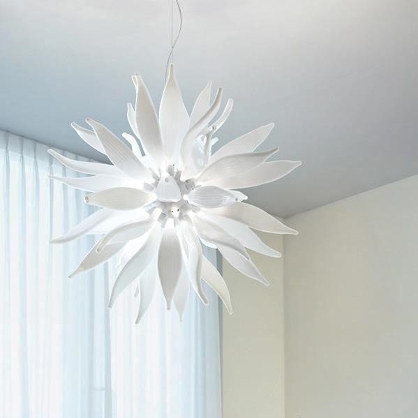 Ideal Lux - Світлодіодна підвісна люстра LEAVES 12xG9/3W/230V діаметр 80 см білий