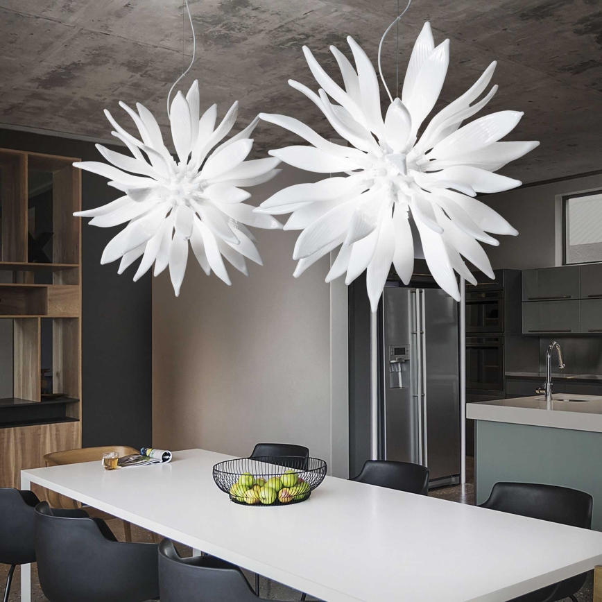 Ideal Lux - Світлодіодна підвісна люстра LEAVES 12xG9/3W/230V діаметр 80 см білий