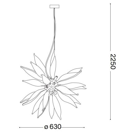 Ideal Lux - Світлодіодна підвісна люстра LEAVES 8xG9/3W/230V діаметр 63 см білий