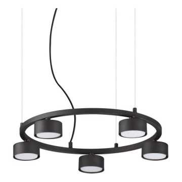 Ideal Lux - Світлодіодна підвісна люстра MINOR 5xGX53/9W/230V діаметр 50 см чорний