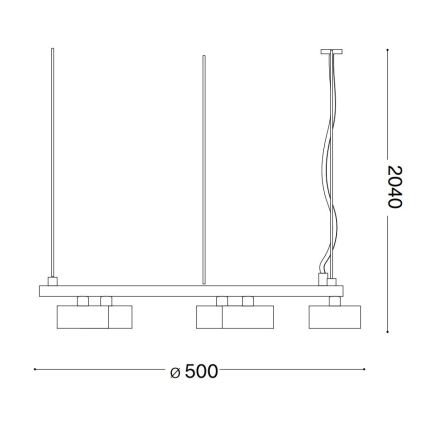 Ideal Lux - Світлодіодна підвісна люстра MINOR 5xGX53/9W/230V діаметр 50 см чорний