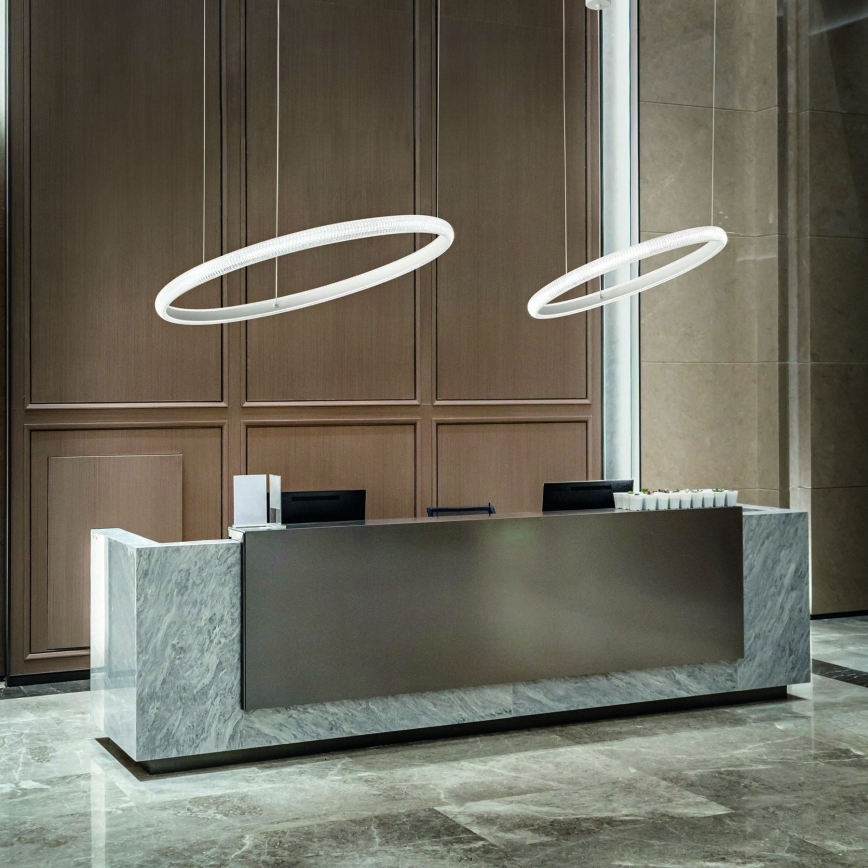 Ideal Lux - Світлодіодна підвісна люстра MIRACLE LED/45W/230V діаметр 80 см CRI 90 матовий хром