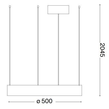 Ideal Lux - Світлодіодна підвісна люстра ORACLE LED/28W/230V 3000K діаметр 50 см CRI 90 чорний