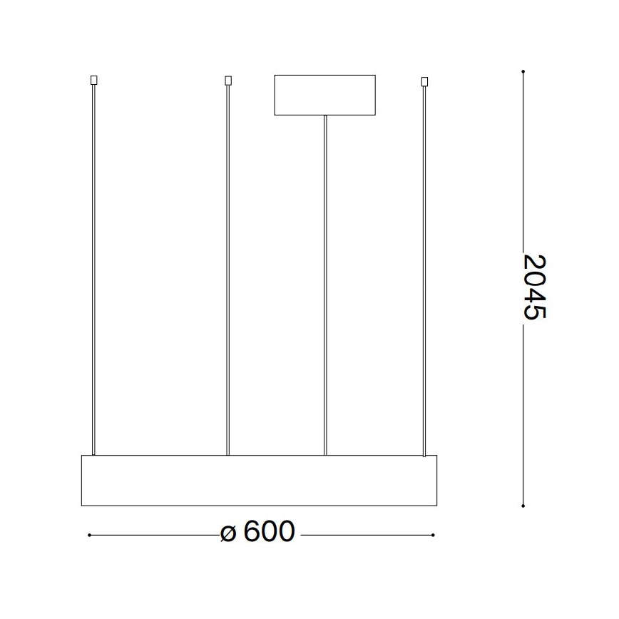 Ideal Lux - Світлодіодна підвісна люстра ORACLE LED/33W/230V 3000K діаметр 60 см CRI 90 чорний