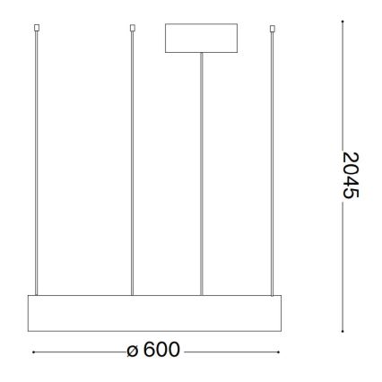 Ideal Lux - Світлодіодна підвісна люстра ORACLE LED/33W/230V 3000K діаметр 60 см CRI 90 чорний