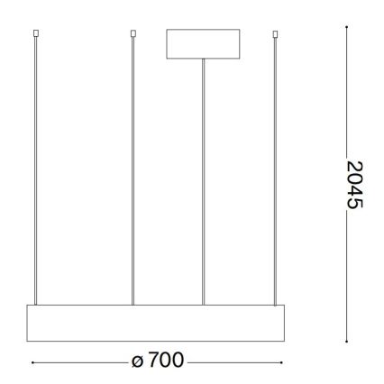 Ideal Lux - Світлодіодна підвісна люстра ORACLE LED/35W/230V 3000K діаметр 70 см CRI 90 чорний