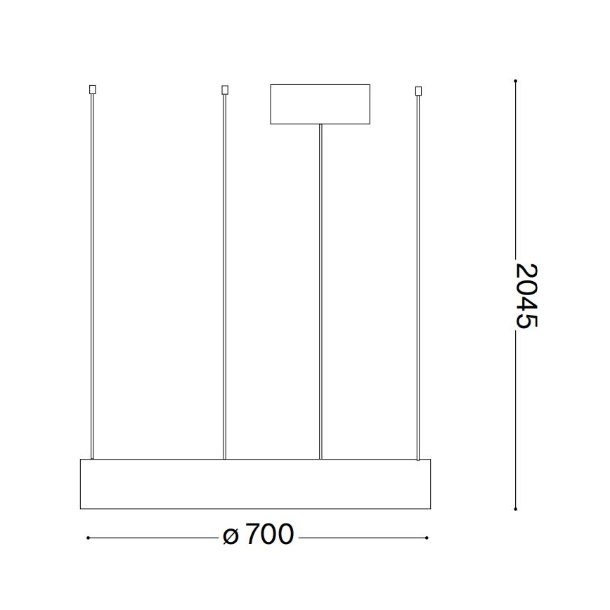 Ideal Lux - Світлодіодна підвісна люстра ORACLE LED/35W/230V 3000K діаметр 70 см CRI 90 чорний