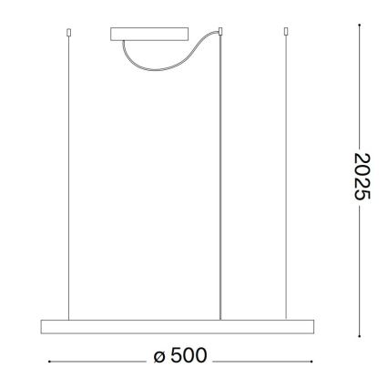 Ideal Lux - Світлодіодна підвісна люстра з регулюванням яскравості ORACLE SLIM LED/29W/230V 3000K діаметр 50 см чорний