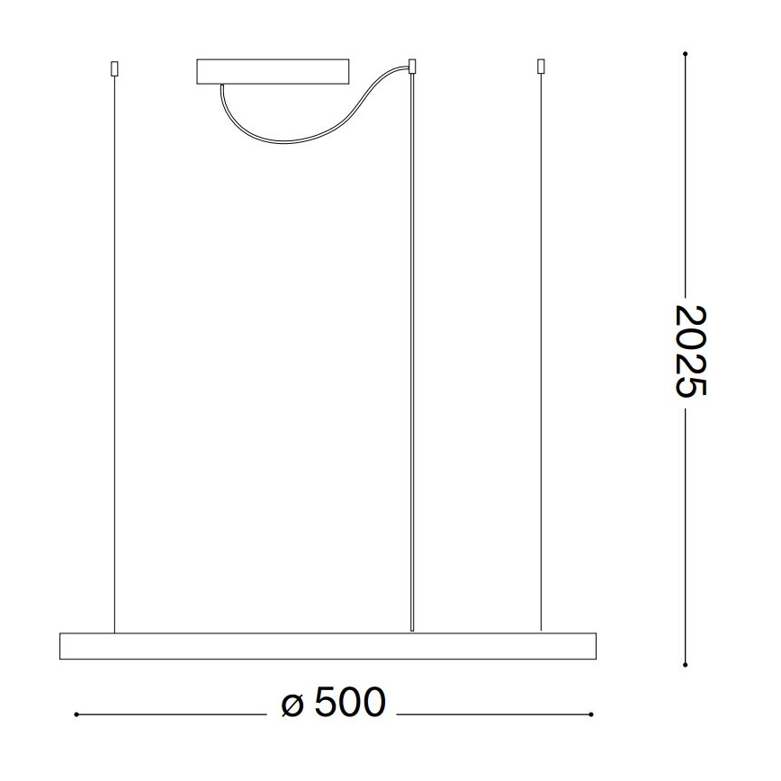 Ideal Lux - Світлодіодна підвісна люстра ORACLE SLIM LED/32W/230V 4000K діаметр 50 см чорний