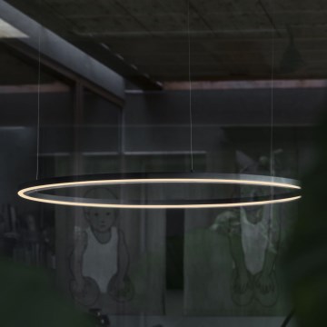 Ideal Lux - Світлодіодна підвісна люстра ORACLE SLIM LED/38W/230V 4000K діаметр 70 см чорний