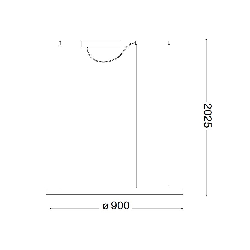 Ideal Lux - Світлодіодна підвісна люстра з регулюванням яскравості ORACLE SLIM LED/43W/230V 3000K діаметр 90 см чорний