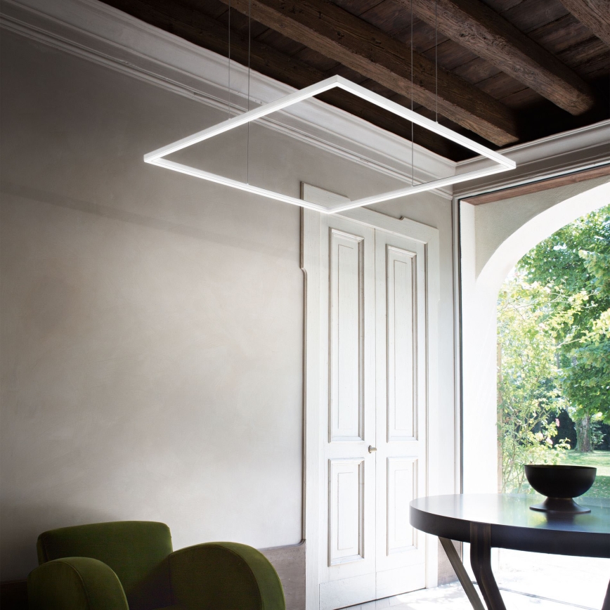 Ideal Lux - Світлодіодна підвісна люстра ORACLE SLIM LED/53W/230V 3000K 90x90 см білий