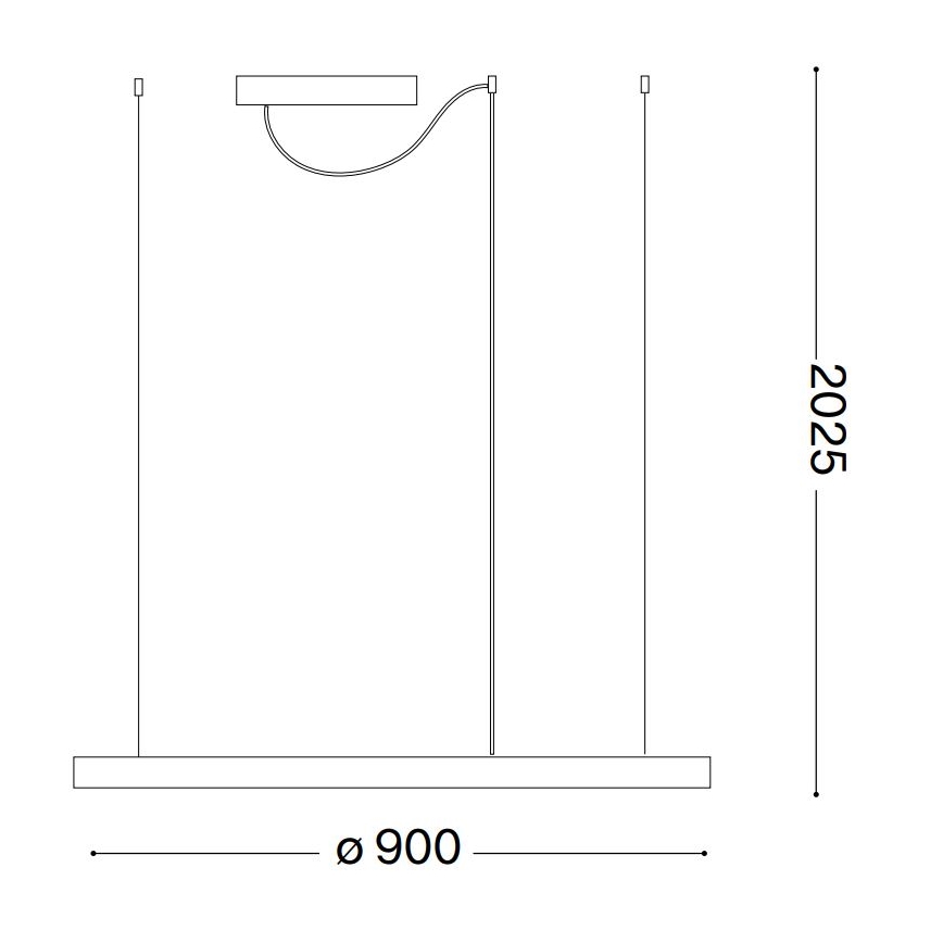 Ideal Lux - Світлодіодна підвісна люстра ORACLE SLIM LED/55W/230V 4000K діаметр 90 см чорний