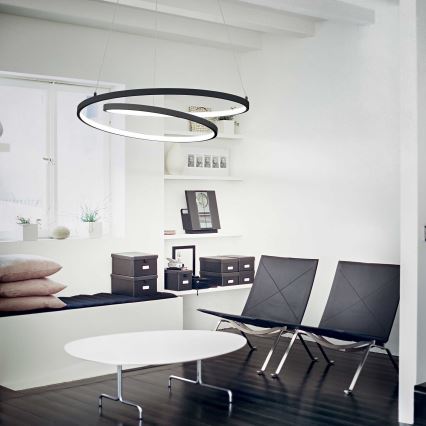 Ideal Lux - Світлодіодна підвісна люстра OZ LED/47W/230V діаметр 60 см CRI 90 чорний