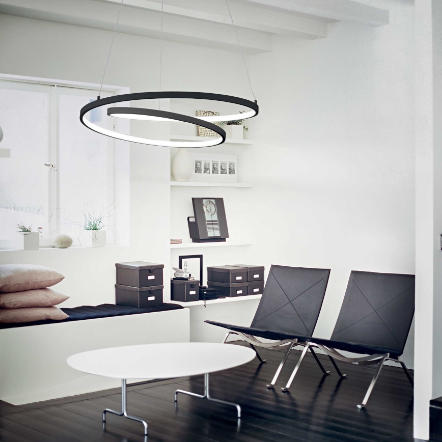 Ideal Lux - Світлодіодна підвісна люстра OZ LED/47W/230V діаметр 60 см CRI 90 чорний