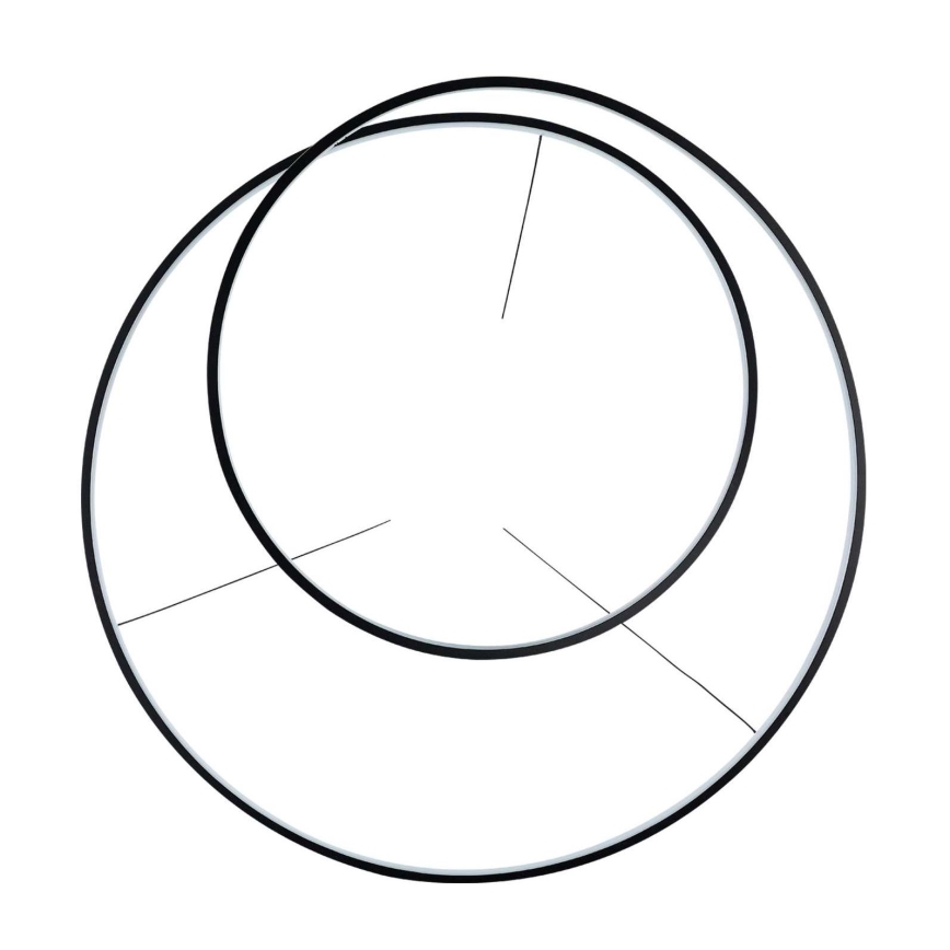 Ideal Lux - Світлодіодна підвісна люстра OZ LED/52W/230V діаметр 80 см CRI 90 чорний