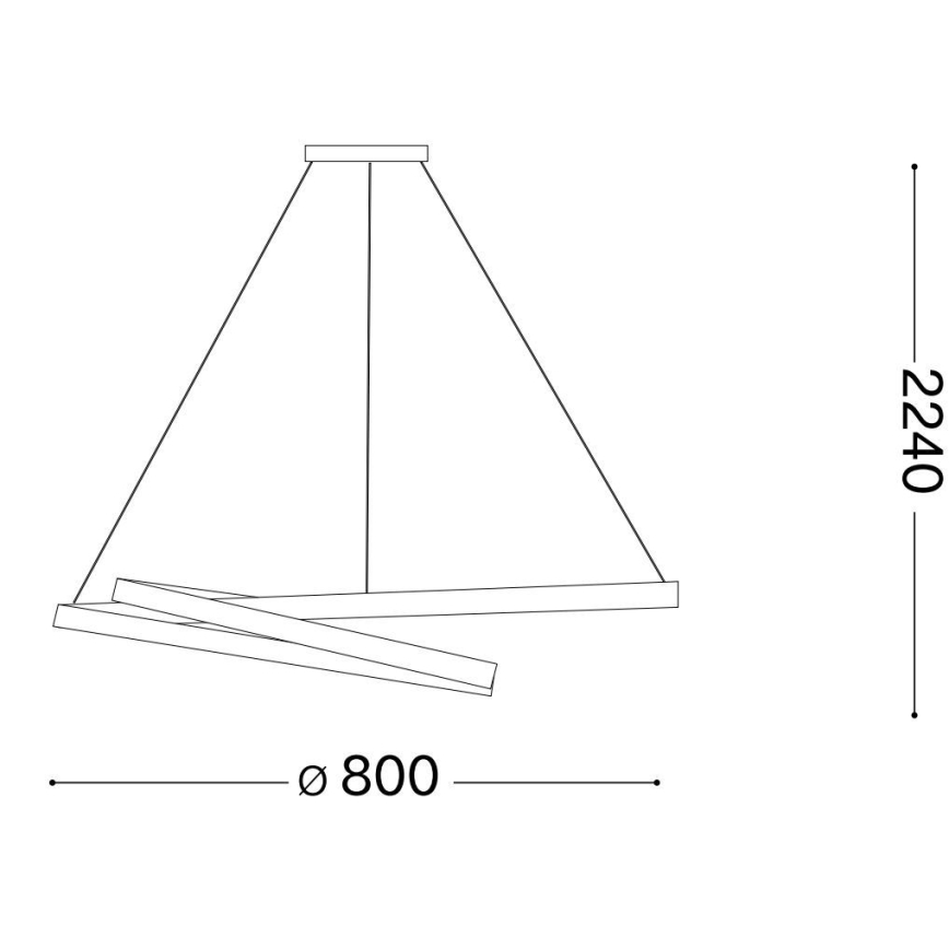 Ideal Lux - Світлодіодна підвісна люстра OZ LED/52W/230V діаметр 80 см CRI 90 золотий