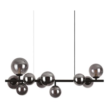 Ideal Lux - Світлодіодна підвісна люстра PERLAGE 10xG9/3W/230V 81 см чорний/димчастий