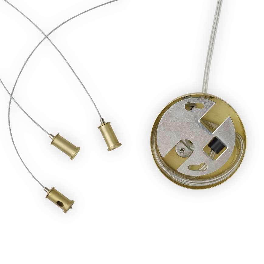 Ideal Lux - Світлодіодна підвісна люстра PERLAGE 14xG9/3W/230V діаметр 85 см золотий/димчастий