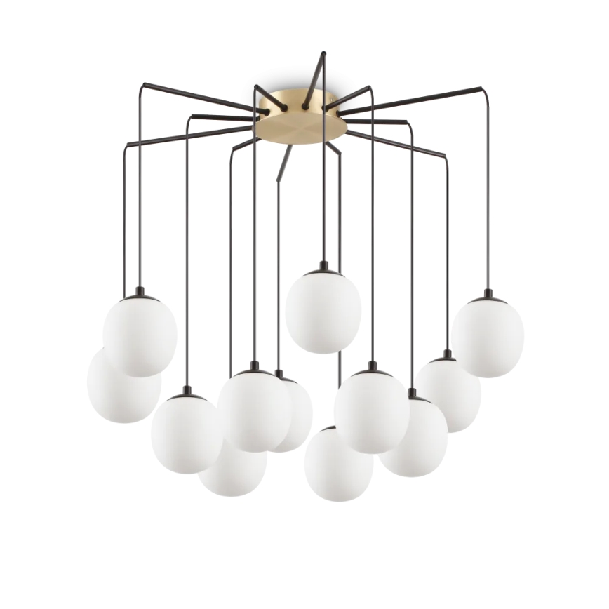 Ideal Lux - Світлодіодна підвісна люстра RHAPSODY 12xG9/3W/230V латунь