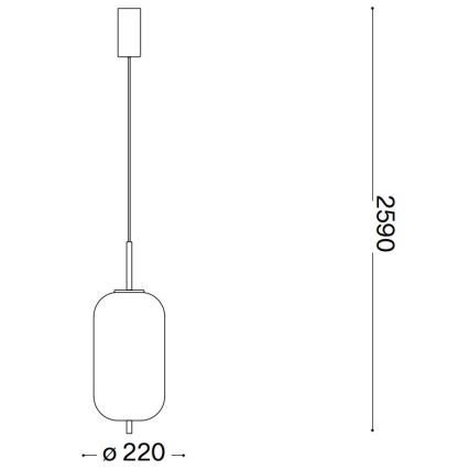 Ideal Lux - Світлодіодна підвісна люстра UMILE LED/20W/230V діаметр 22 см CRI 90 латунь/білий