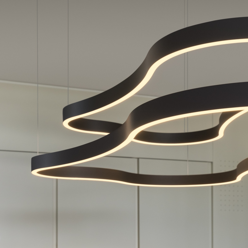 Ideal Lux - Світлодіодна підвісна люстра WAVES LED/37W/230V CRI 90 чорний