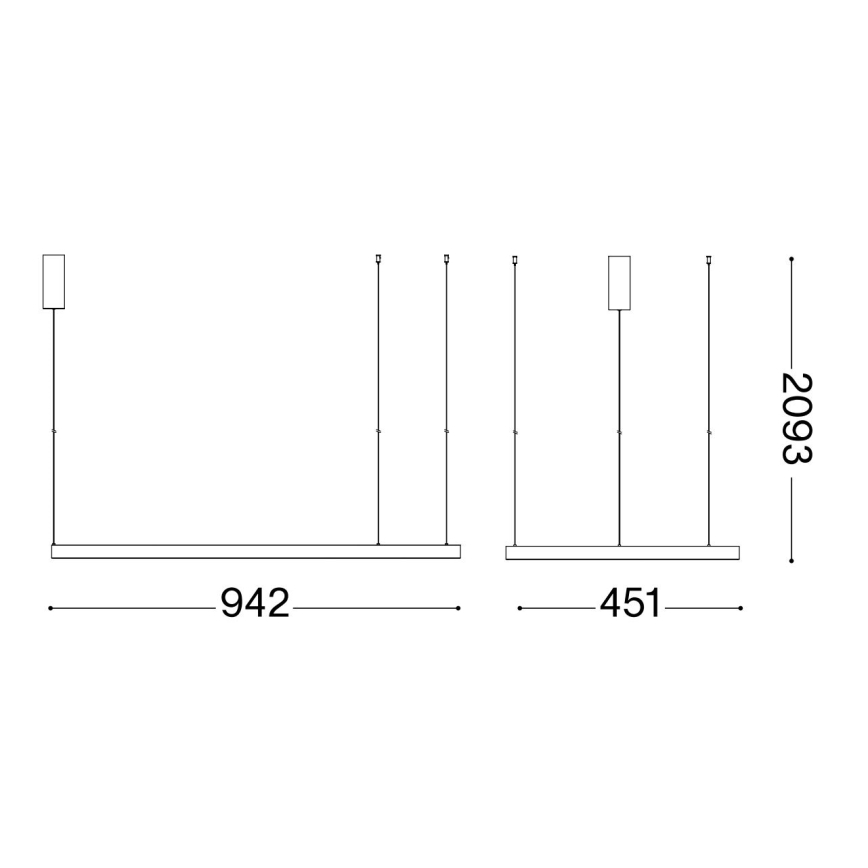 Ideal Lux - Світлодіодна підвісна люстра WAVES LED/37W/230V CRI 90 латунь