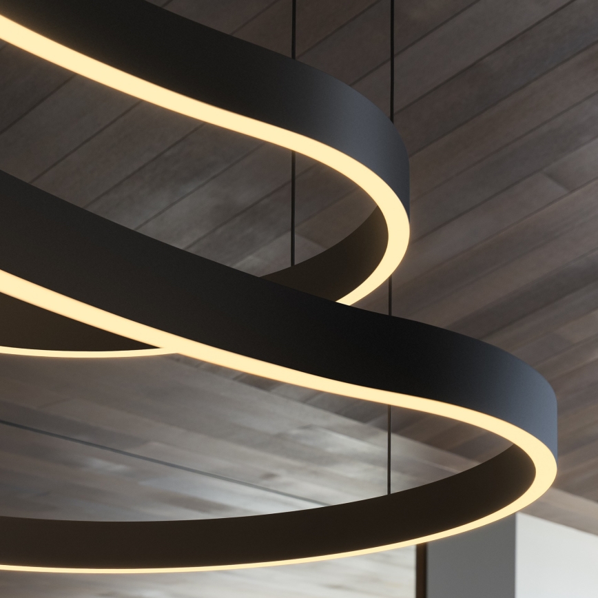 Ideal Lux - Світлодіодна підвісна люстра WAVES LED/45W/230V CRI 90 чорний