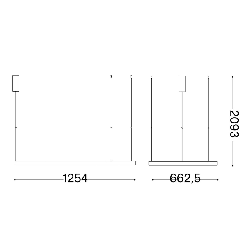 Ideal Lux - Світлодіодна підвісна люстра WAVES LED/45W/230V CRI 90 чорний