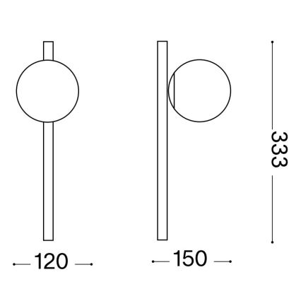Ideal Lux - Світлодіодний настінний світильник BINOMIO 1xG9/3W/230V золотий