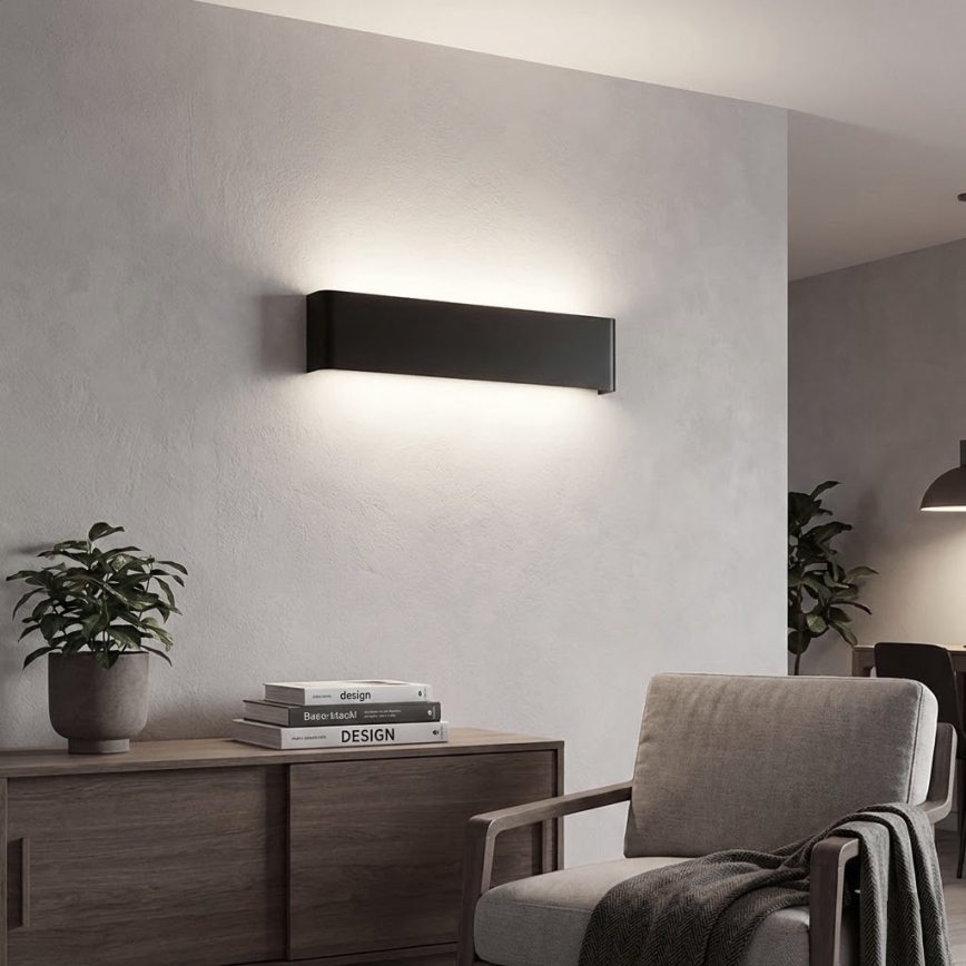 Ideal Lux - Світлодіодний настінний світильник DELTA LED/10W/230V 4000K 30 см CRI 90 чорний
