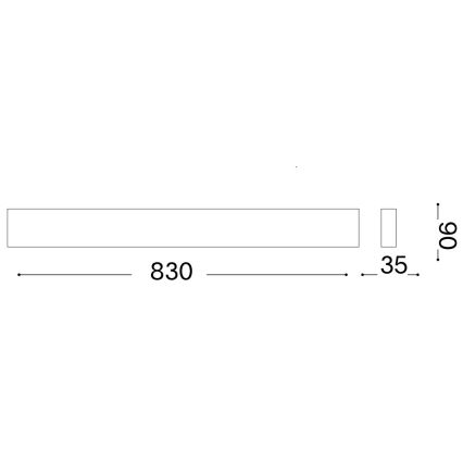 Ideal Lux - Світлодіодний настінний світильник DELTA LED/30W/230V 3000K 83 см CRI 90 чорний