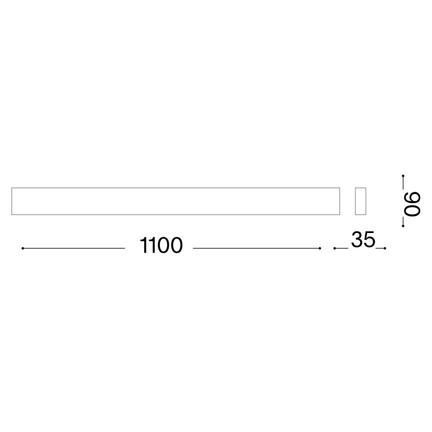 Ideal Lux - Світлодіодний настінний світильник DELTA LED/37W/230V 3000K 110 см CRI 90 чорний