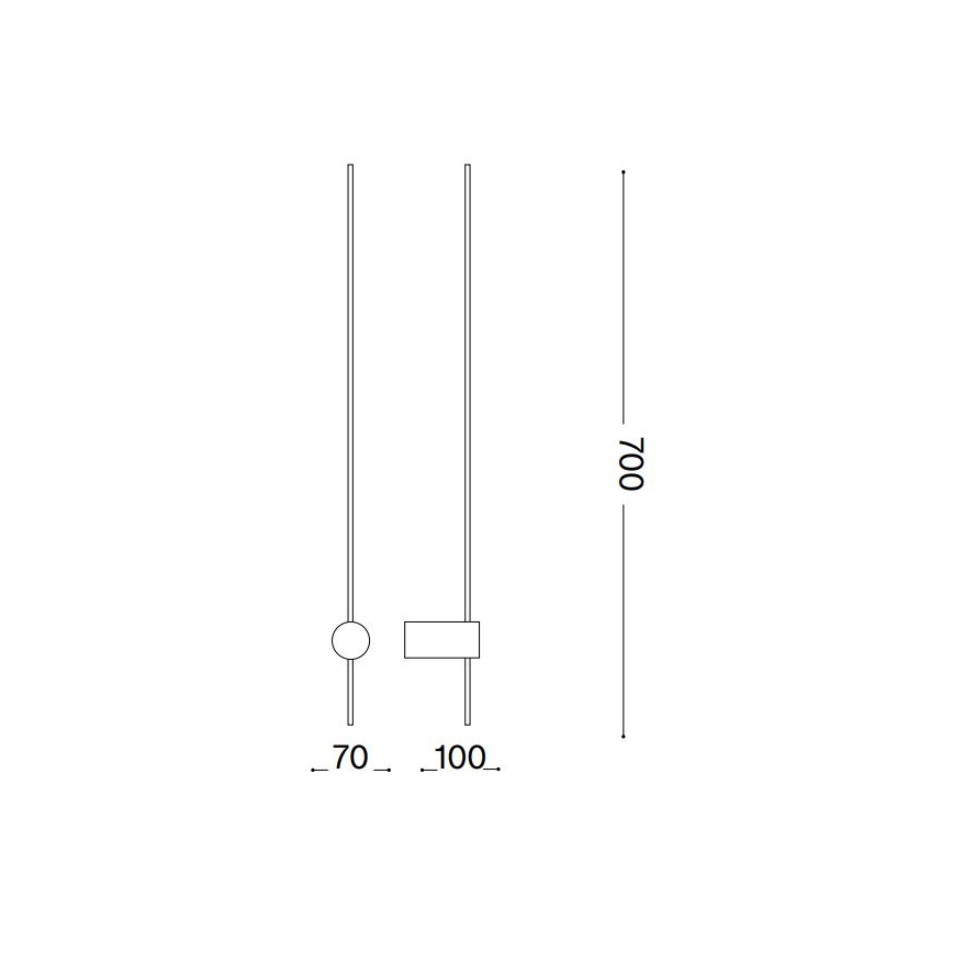 Ideal Lux - Світлодіодний настінний світильник ESSENCE LED/12W/230V 3000K 70 см CRI 90 чорний