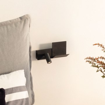 Ideal Lux - Світлодіодний настінний світильник KOMODO LED/4,5W/230V USB CRI 90 чорний