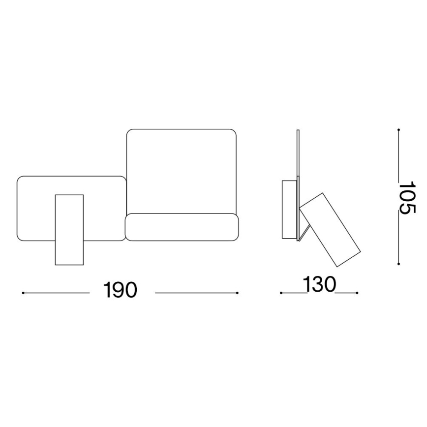 Ideal Lux - Світлодіодний настінний світильник KOMODO LED/4,5W/230V USB CRI 90 чорний