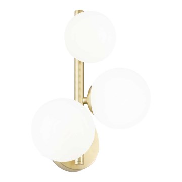 Ideal Lux - Світлодіодний настінний світильник PERLAGE 3xG9/3W/230V золотий/білий