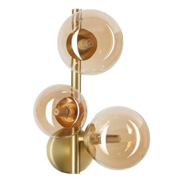 Ideal Lux - Світлодіодний настінний світильник PERLAGE 3xG9/3W/230V золотий/димчастий