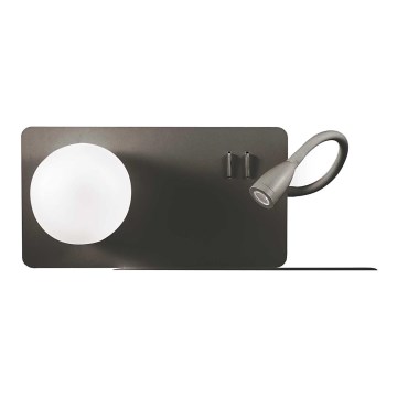Ideal Lux - Світлодіодний настінний світильник з гнучкою лампою BOOK 1xG9/28W + LED/3W/230V USB чорний