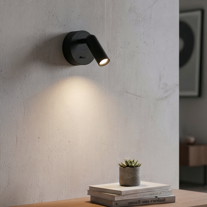 Ideal Lux - Світлодіодний настінний точковий світильник BEAN LED/3W/230V CRI 90 чорний