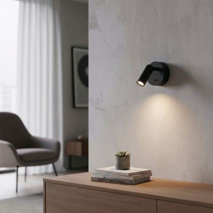 Ideal Lux - Світлодіодний настінний точковий світильник BEAN LED/3W/230V CRI 90 чорний