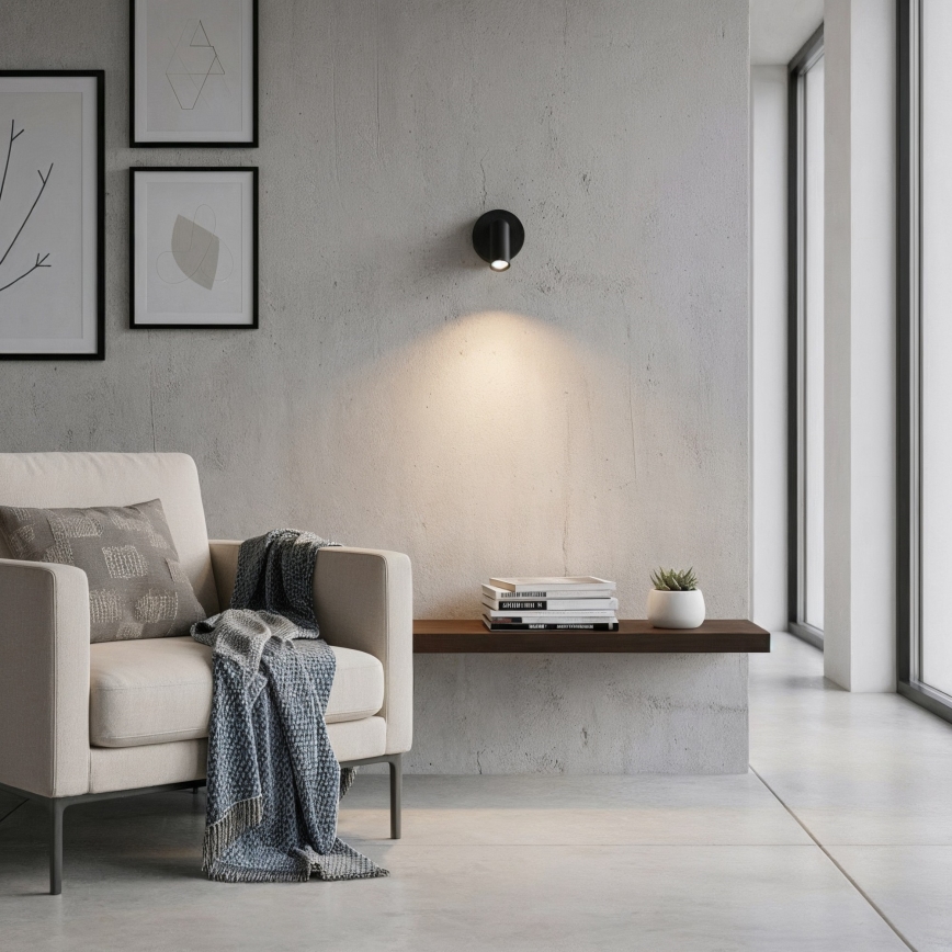 Ideal Lux - Світлодіодний настінний точковий світильник BEAN LED/3W/230V CRI 90 чорний