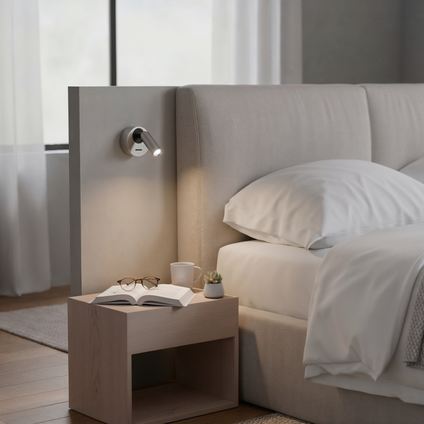 Ideal Lux - Світлодіодний настінний точковий світильник BEAN LED/3W/230V CRI 90 глянцевий хром