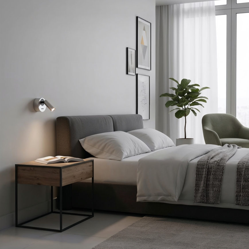 Ideal Lux - Світлодіодний настінний точковий світильник BEAN LED/3W/230V CRI 90 глянцевий хром