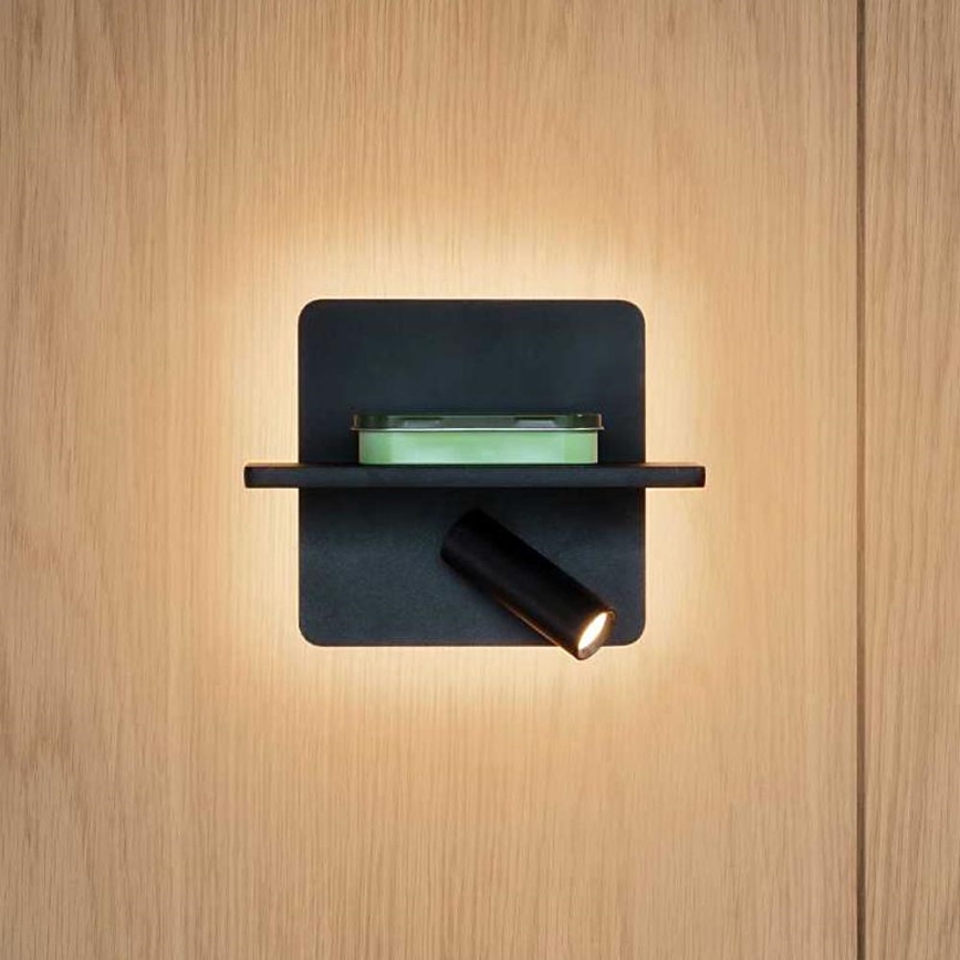 Ideal Lux - Світлодіодний настінний точковий світильник PIANO LED/11,5W/230V USB чорний