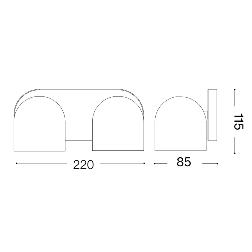Ideal Lux - Світлодіодний настінний точковий світильник DODO 2xGX53/9W/230V чорний
