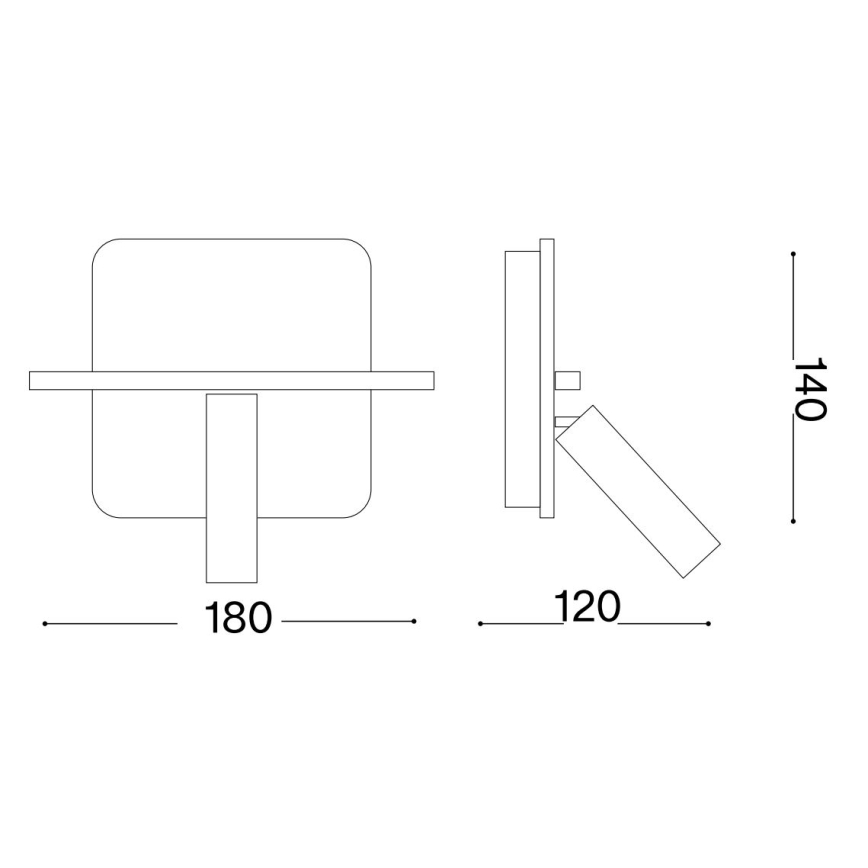 Ideal Lux - Світлодіодний настінний точковий світильник PIANO LED/11,5W/230V USB чорний