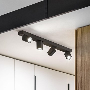 Ideal Lux - Світлодіодний точковий світильник RUDY 4xGU10/7W/230V CRI 90 чорний
