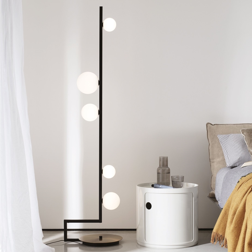 Ideal Lux - Світлодіодний торшер BIRDS 5xG9/3W/230V чорний/золотий