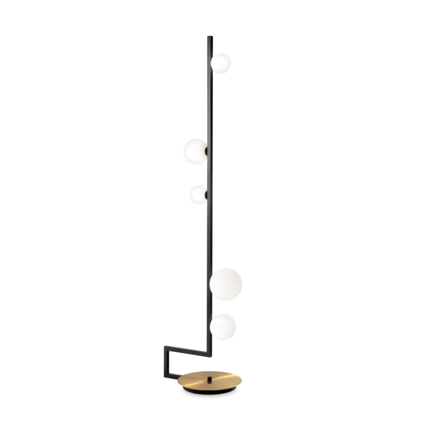 Ideal Lux - Світлодіодний торшер BIRDS 5xG9/3W/230V чорний/золотий